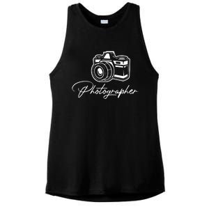 Camera Photographer Lens Cameraman Focus Photography Ladies PosiCharge Tri-Blend Wicking Tank