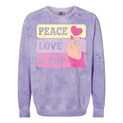 Cute Peace Love KPop Music Lover Korean Pastel Pink K Pop Colorblast Crewneck Sweatshirt