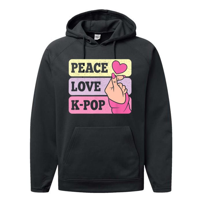 Cute Peace Love KPop Music Lover Korean Pastel Pink K Pop Performance Fleece Hoodie