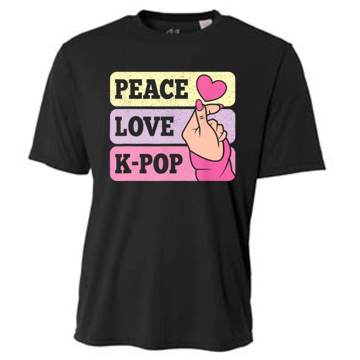 Cute Peace Love KPop Music Lover Korean Pastel Pink K Pop Cooling Performance Crew T-Shirt