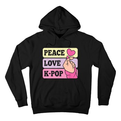 Cute Peace Love KPop Music Lover Korean Pastel Pink K Pop Hoodie