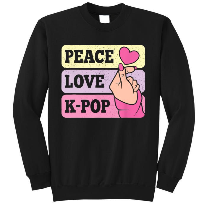 Cute Peace Love KPop Music Lover Korean Pastel Pink K Pop Sweatshirt