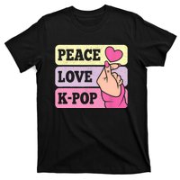 Cute Peace Love KPop Music Lover Korean Pastel Pink K Pop T-Shirt