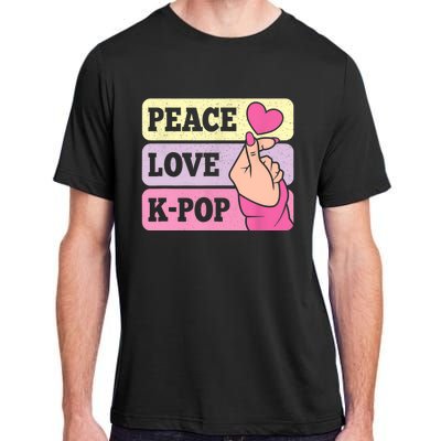 Cute Peace Love KPop Music Lover Korean Pastel Pink K Pop Adult ChromaSoft Performance T-Shirt