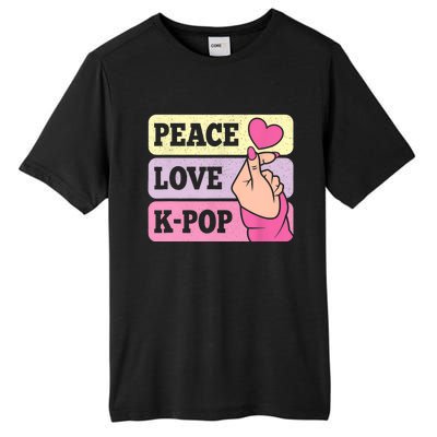 Cute Peace Love KPop Music Lover Korean Pastel Pink K Pop Tall Fusion ChromaSoft Performance T-Shirt