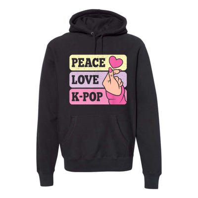 Cute Peace Love KPop Music Lover Korean Pastel Pink K Pop Premium Hoodie