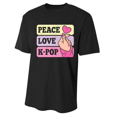 Cute Peace Love KPop Music Lover Korean Pastel Pink K Pop Performance Sprint T-Shirt