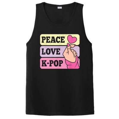 Cute Peace Love KPop Music Lover Korean Pastel Pink K Pop PosiCharge Competitor Tank