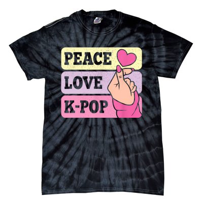 Cute Peace Love KPop Music Lover Korean Pastel Pink K Pop Tie-Dye T-Shirt