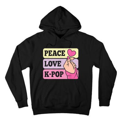 Cute Peace Love KPop Music Lover Korean Pastel Pink K Pop Tall Hoodie