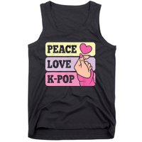 Cute Peace Love KPop Music Lover Korean Pastel Pink K Pop Tank Top