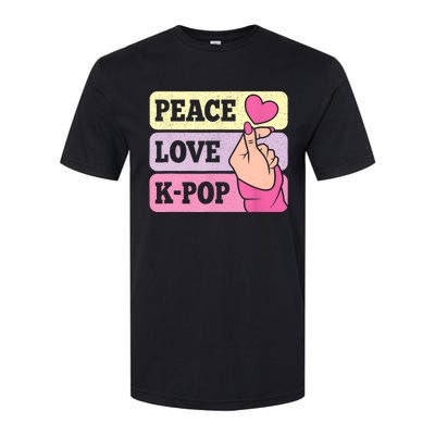 Cute Peace Love KPop Music Lover Korean Pastel Pink K Pop Softstyle CVC T-Shirt