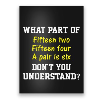 Cribbage Player Lover Joke Forcard Game Cribbage Poster