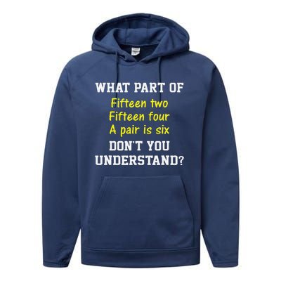 Cribbage Player Lover Joke Forcard Game Cribbage Performance Fleece Hoodie