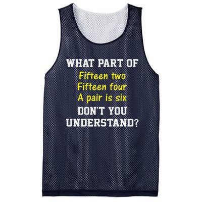 Cribbage Player Lover Joke Forcard Game Cribbage Mesh Reversible Basketball Jersey Tank