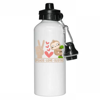 Cute Peace Love Sloth Gift Aluminum Water Bottle