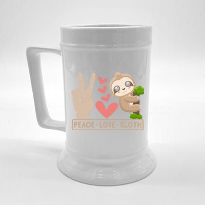 Cute Peace Love Sloth Gift Beer Stein