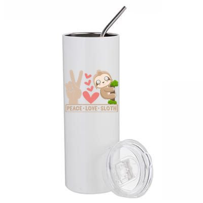 Cute Peace Love Sloth Gift Stainless Steel Tumbler