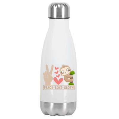 Cute Peace Love Sloth Gift Stainless Steel Insulated Water Bottle