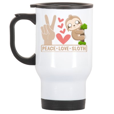 Cute Peace Love Sloth Gift Stainless Steel Travel Mug