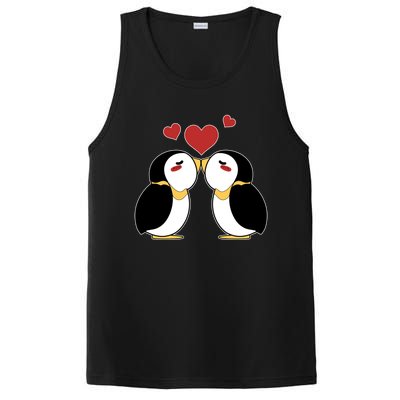 Cute Penguin Lovers Kissing Heart Valentine's Day Gift PosiCharge Competitor Tank