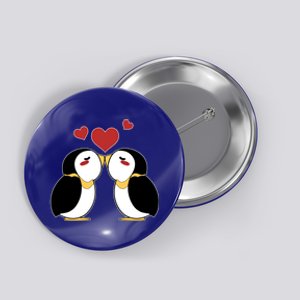 Cute Penguin Lovers Kissing Heart Valentine's Day Gift Button