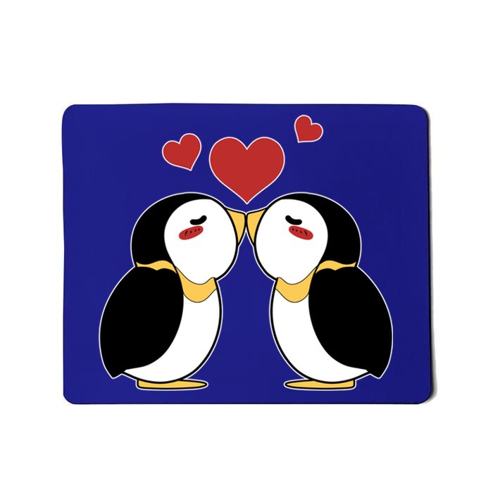 Cute Penguin Lovers Kissing Heart Valentine's Day Gift Mousepad