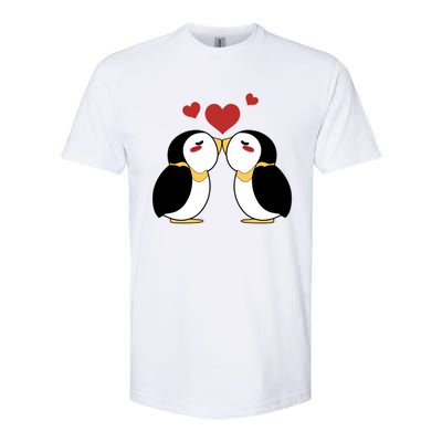 Cute Penguin Lovers Kissing Heart Valentine's Day Gift Softstyle® CVC T-Shirt