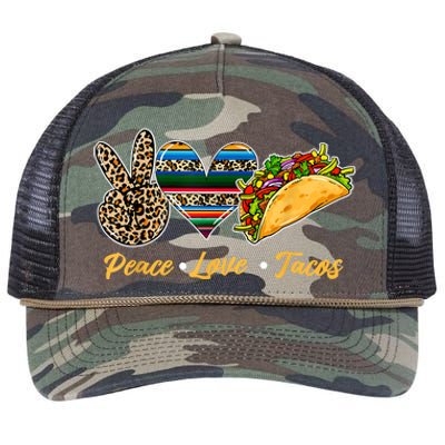 Cute Peace Love Tacos Cute Taco Tuesday Mexican Food Lovers Retro Rope Trucker Hat Cap