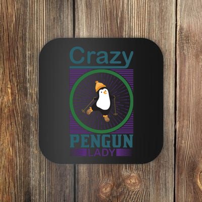 Crazy Penguin Lady Coaster