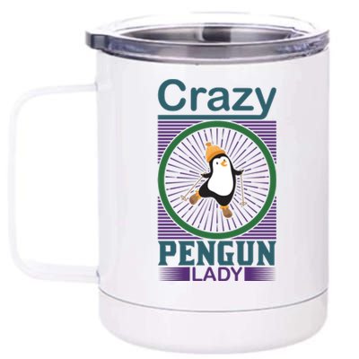 Crazy Penguin Lady 12 oz Stainless Steel Tumbler Cup