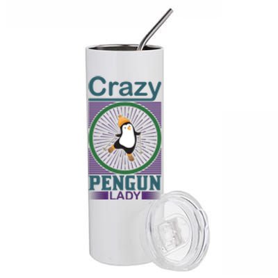 Crazy Penguin Lady Stainless Steel Tumbler