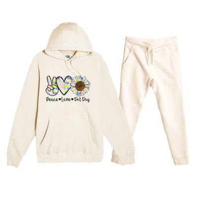 Colorful Peace Love International Dot Day Celebration Premium Hooded Sweatsuit Set