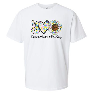 Colorful Peace Love International Dot Day Celebration Sueded Cloud Jersey T-Shirt