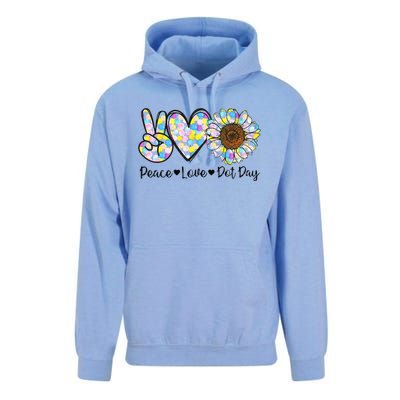 Colorful Peace Love International Dot Day Celebration Unisex Surf Hoodie