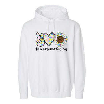 Colorful Peace Love International Dot Day Celebration Garment-Dyed Fleece Hoodie