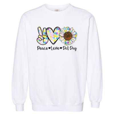 Colorful Peace Love International Dot Day Celebration Garment-Dyed Sweatshirt