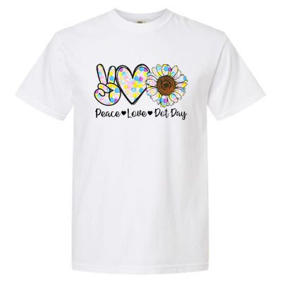 Colorful Peace Love International Dot Day Celebration Garment-Dyed Heavyweight T-Shirt