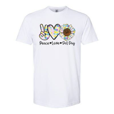 Colorful Peace Love International Dot Day Celebration Softstyle CVC T-Shirt