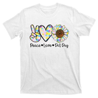 Colorful Peace Love International Dot Day Celebration T-Shirt