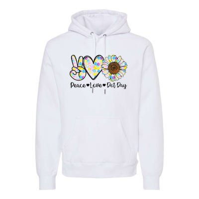 Colorful Peace Love International Dot Day Celebration Premium Hoodie