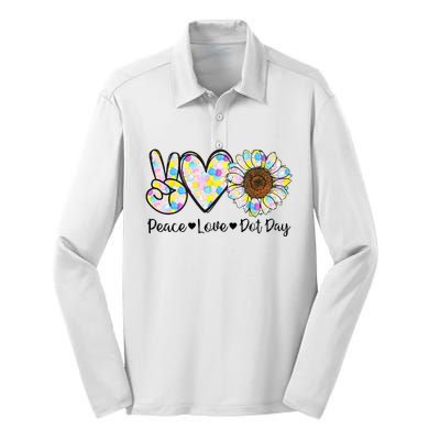 Colorful Peace Love International Dot Day Celebration Silk Touch Performance Long Sleeve Polo