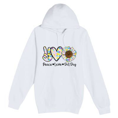 Colorful Peace Love International Dot Day Celebration Premium Pullover Hoodie