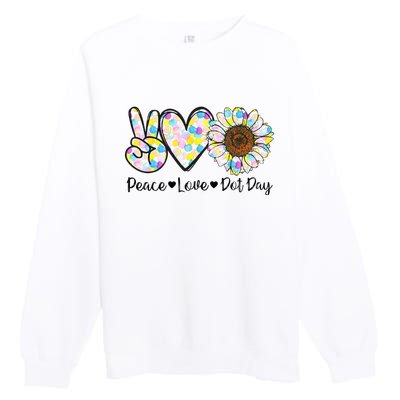 Colorful Peace Love International Dot Day Celebration Premium Crewneck Sweatshirt