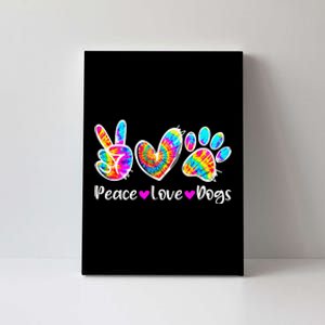 Cute Peace Love Dogs Tie Dye Dog Paw Dog Mom Mothers Day Canvas