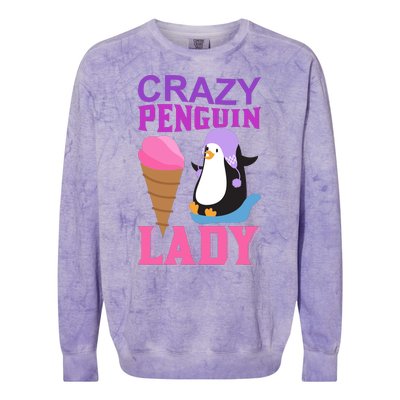 Crazy Penguin Lady Colorblast Crewneck Sweatshirt