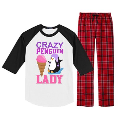 Crazy Penguin Lady Raglan Sleeve Pajama Set