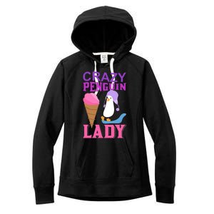 Crazy Penguin Lady Women's Fleece Hoodie