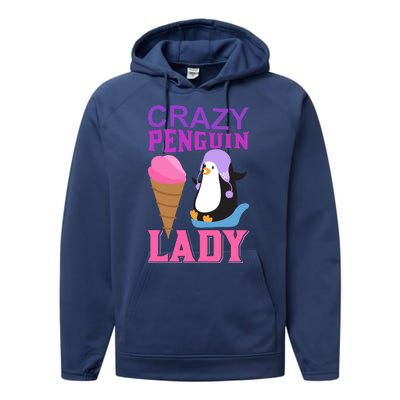 Crazy Penguin Lady Performance Fleece Hoodie