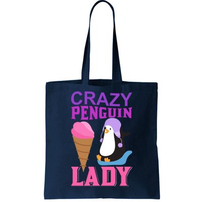 Crazy Penguin Lady Tote Bag